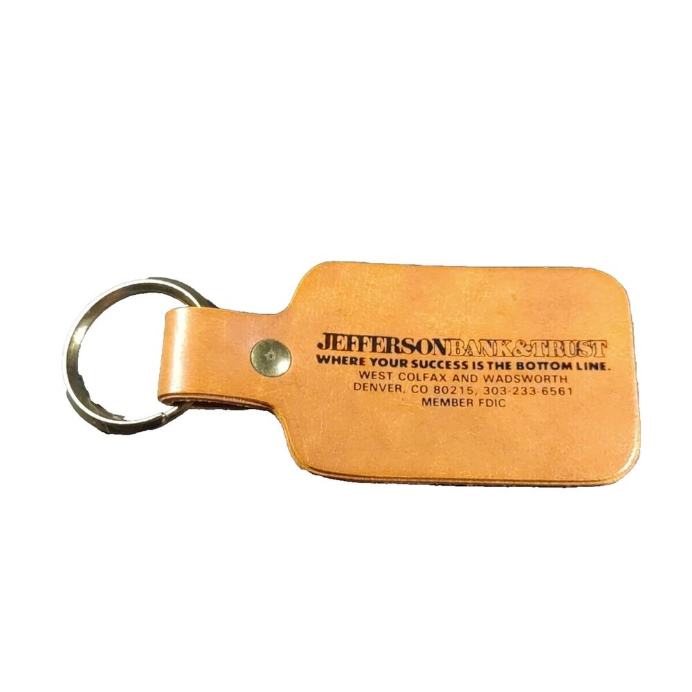 Jefferson Bank And Trust Denver Colorado Leather Keychain